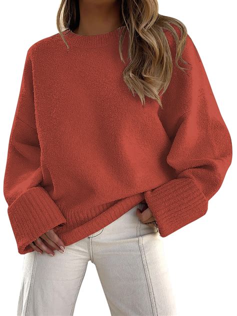 Fantaslook Sweaters for Women Oversized Crewneck Long Sleeve Chunky ...