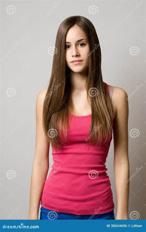 Serious teen beauty. stock photo. Image of fashionable - 30634696