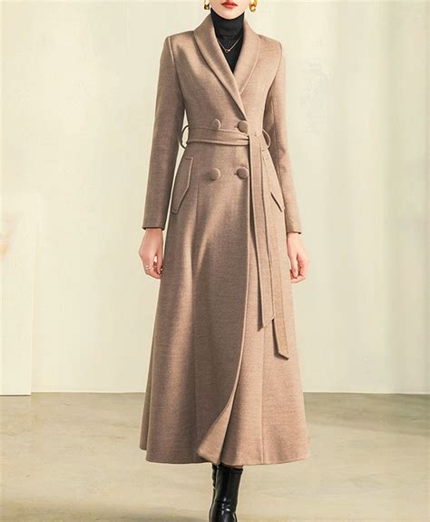 Winter Long Wool Dress Coat,women Cashmere Jacket,long Cozy Coat,plus ...