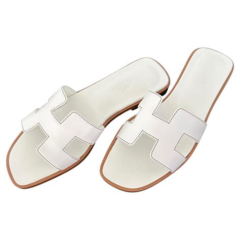 Hermes Oran White Sandals Size 36 New For Sale at 1stDibs