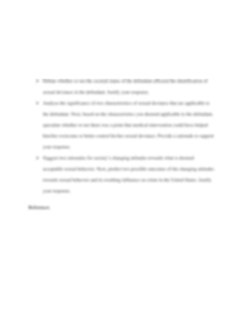 SOLUTION: Sexual deviance outline - Studypool