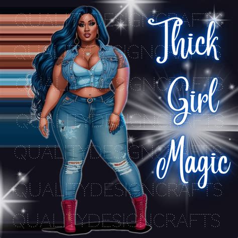 Thick Girl Magic PNG Black Girl Magic Love Hearts Melanin Black PNG Fashion African American ...