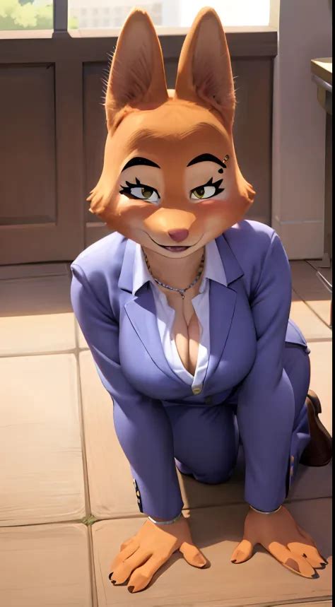 a beautiful and detailed portrait of diane foxington, submissive ...