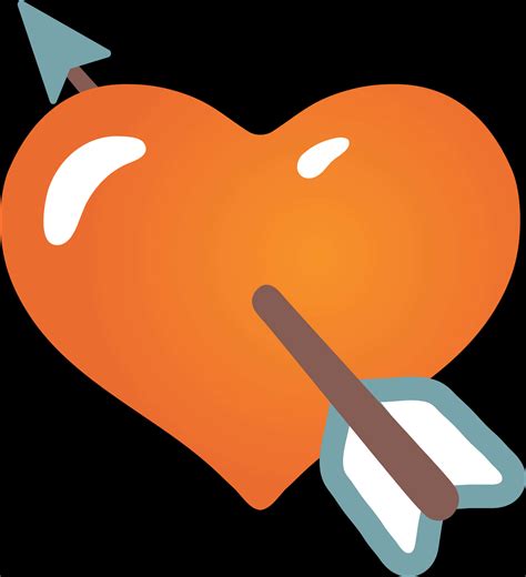 Download An Orange Heart With An Arrow [100% Free] - FastPNG