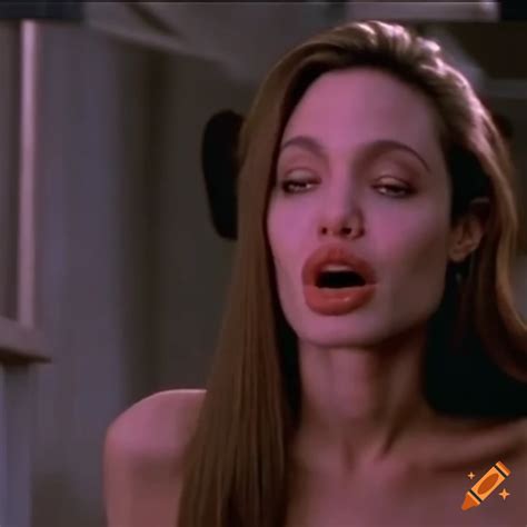 Scene from a 90s movie with Angelina Jolie enamored by a stunning man ...