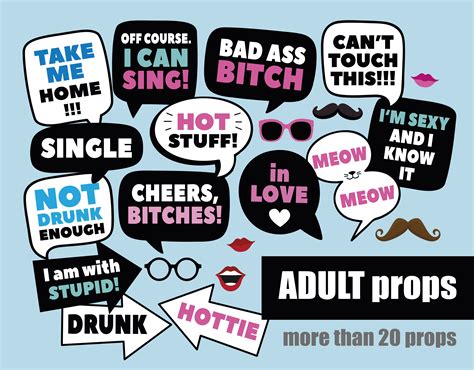 Adult Party Photo Props Funny Quotes for Adult Party - Etsy.de | Funny ...