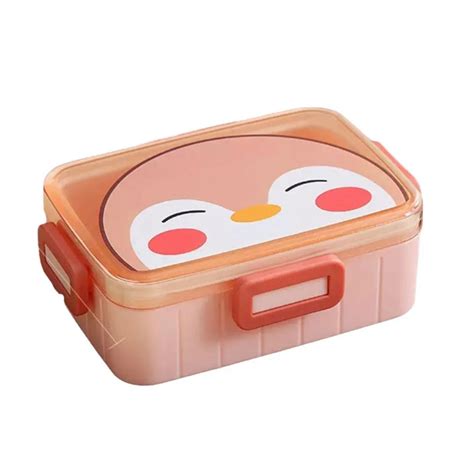 Portable 2 Compartment Adult Bento box,Leak-proof Plastic Lunch Box with Cutlery,Meal Fruit ...