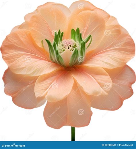 Peach Color Flower. Close-up Glowing Translucent Peach Color Flower ...