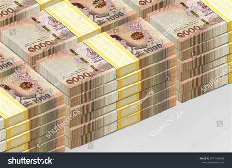 Tausend Thai-Baht-Banknoten stapeln, viel Banknote von ...