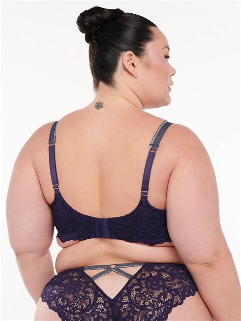 Framed In Denim Quarter Cup Bra in Blue | SAVAGE X FENTY