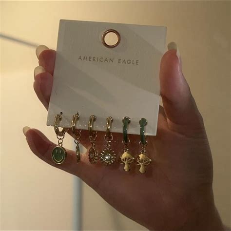 🌱 american eagle earrings pack ! 🌱 green themed,... - Depop