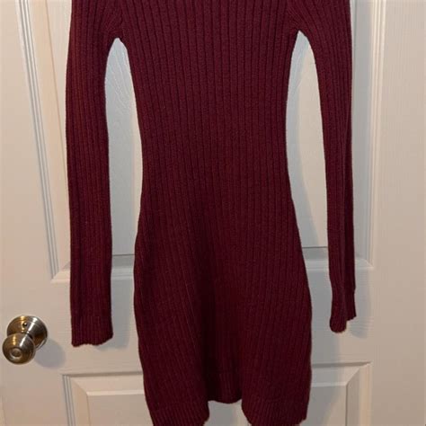 brand new hollister size xs burgundy sweater dress. $15 - Depop