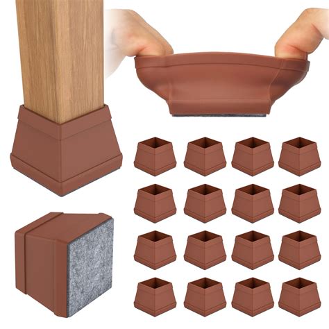 Snapklik.com : 16 PCS Square Chair Leg Floor Protector, Silicone Chair ...