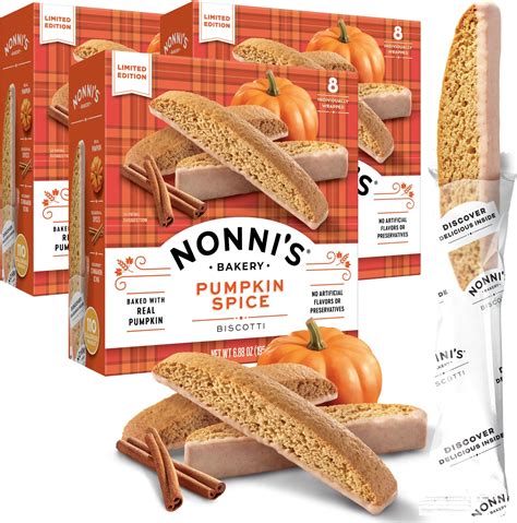 Amazon.com: Nonni's Pumpkin Spice Biscotti Holiday Cookies - 3 Boxes ...