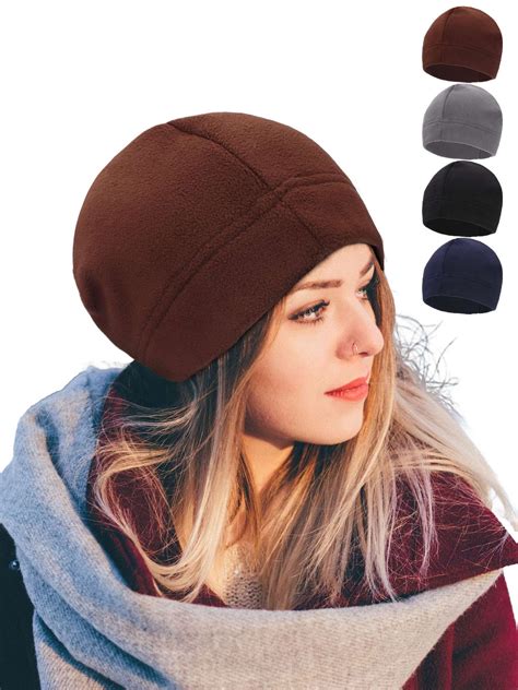 Spencer 2 Pack Fleece Beanie Hats Warm Winter Men Women Soft Skull Cap ...