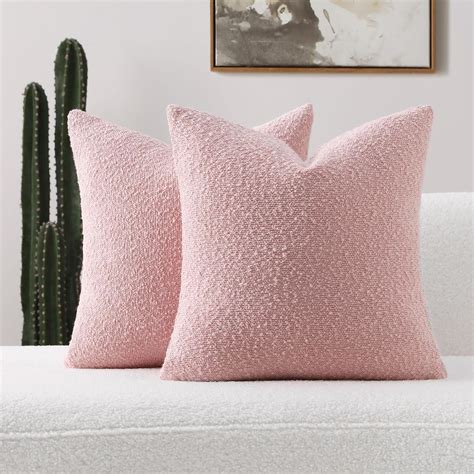 Amazon.com: FUTEI Pack of 2 Pink Decorative Throw Pillow Covers 18x18 ...