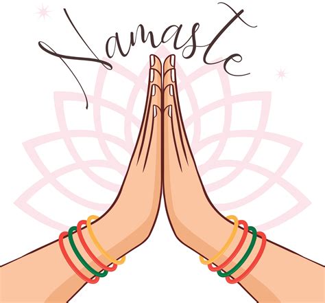 illustration du karma représenté avec namaste, posture de salutation de ...