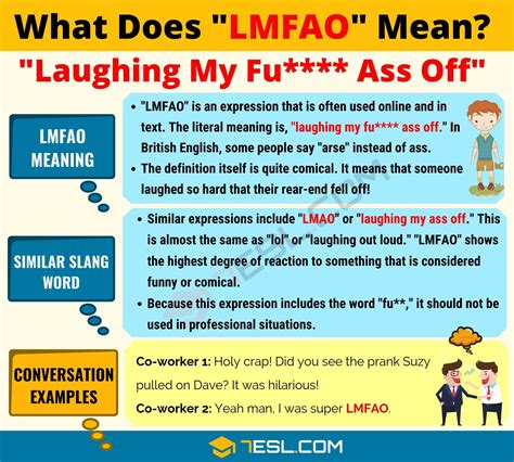 "LMFAO" Meaning, Origin and Examples • 7ESL