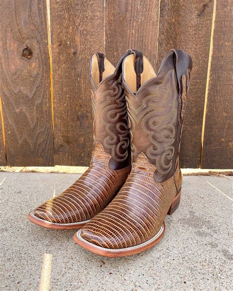 Handcrafted Men's Lizard Cowboy Boots/ Square Toe Cowboy Boots Lizard ...