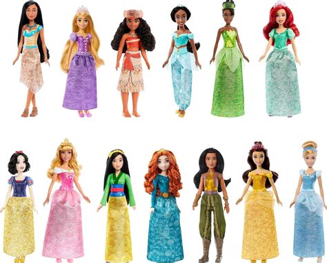 Amazon.com: Mattel Disney Princess Toys, 13 Princess Fashion Dolls with Sparkling Clothing and ...