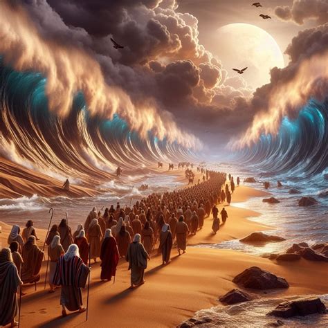 Israelites Crossing the Red Sea - AI Generated Artwork - NightCafe Creator