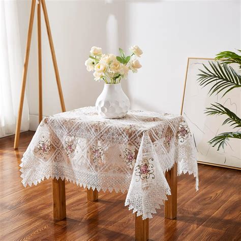Amazon.com: Warm Home Designs 36 x 36 Square Tablecloth - White ...