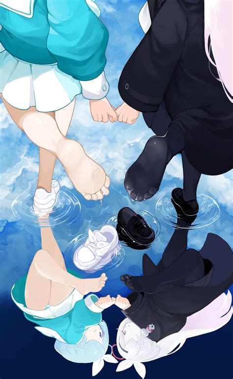 menthak0 blue archive arona (blue archive) plana (blue archive) angel feet pantsu pantyhose ...