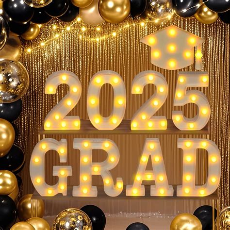 Joernso 2025 Grad Light Up Letters Class of 2025 Grad LED Letters Signs ...