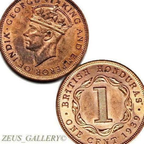 King GEORGE VI British Empire 1939 One CENT Large Coin Km 21 25mm Au ...