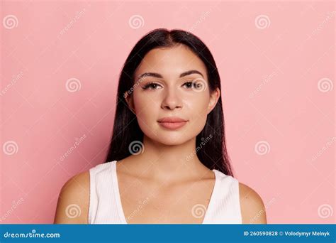 I am Ok. Happy Smiling Woman Isolated on Trendy Pink Studio Background ...