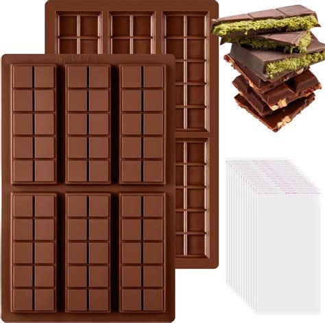 ASTARON 2 Pcs Chocolate Bar Mold Deep, Silicone Chocolate Mold Dubai ...