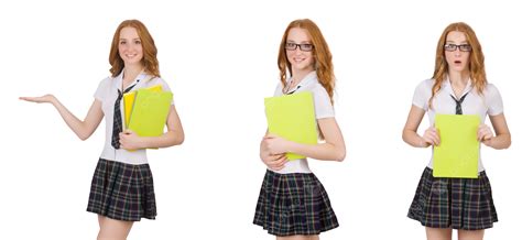 Schoolgirl Isolated On The White Holding, Naughty, Exam, Female PNG ...