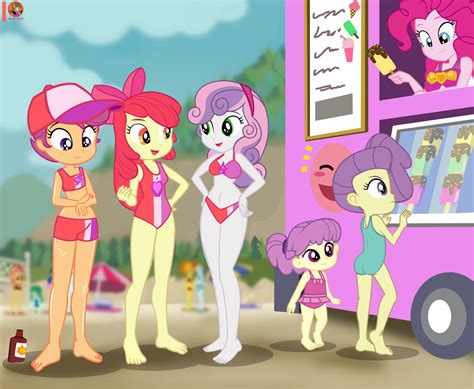 #3607467 - safe, artist:succubi samus, apple bloom, bon bon, lily pad (g4), lyra heartstrings ...