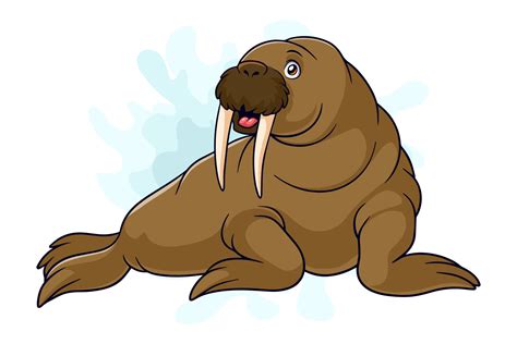Cartoon walrus on white background 16825631 Vector Art at Vecteezy