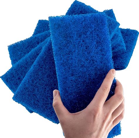 Amazon.com: Medium Duty XL Blue Scouring Pad 5 Pack. 10 x 4.5in Large ...