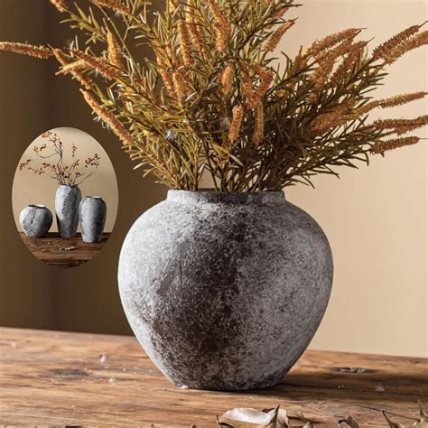 Amazon.com: Lvases Rustic Distressed Large Ceramic Vase, Terracotta ...