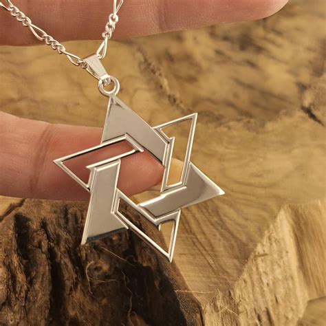 Sterling Silver Star of David Necklace: Large Magen David Pendant - Etsy