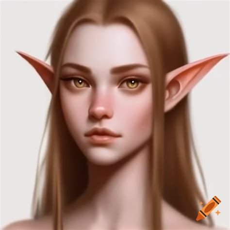 Beautiful young woman with snow-white hair, elf ears, and sharp teeth ...