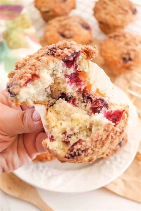 Indulge in delightful fresh Cherry Muffins, crowned with a streusel ...