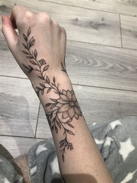 Flower With Vine Tattoo Design - Forearm Tattoo Ideas