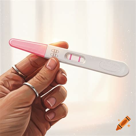 A hand holds a white and pink pregnancy test showing two clear pink ...
