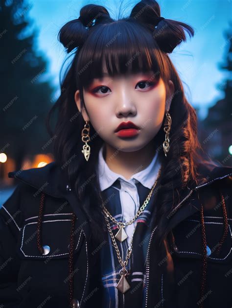 Premium Photo | Asian Goth Girl Photo illustration of Asian Emo