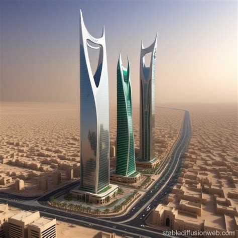 Riyadh's 2030 Street: Saudi Arabia's Capital City | Stable Diffusion Online