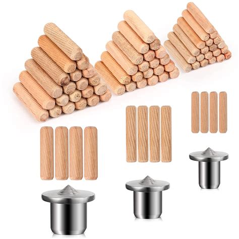 500 Pcs Wooden Dowel Wooden Pegs Beveled Ends Tapered Wooden Dowel Pins ...