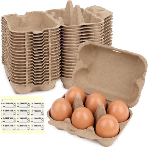 Amazon.com: HAKSEN 36PCS Paper Egg Cartons, Pulp Egg Holder Half Dozen ...