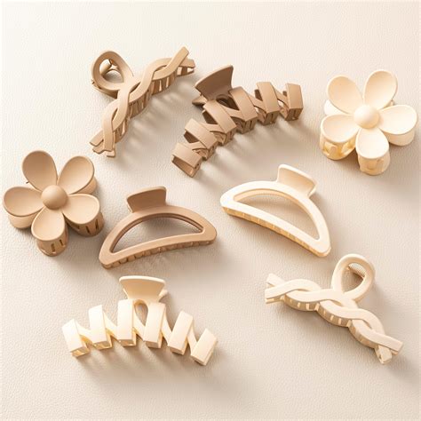 Amazon.com : 8PCS Hair Clips for Women, Flower Claw Clips for Thick ...