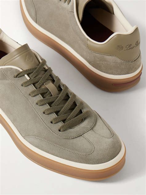 LORO PIANA Tennis Walk Leather-Trimmed Suede Sneakers for Men | MR PORTER