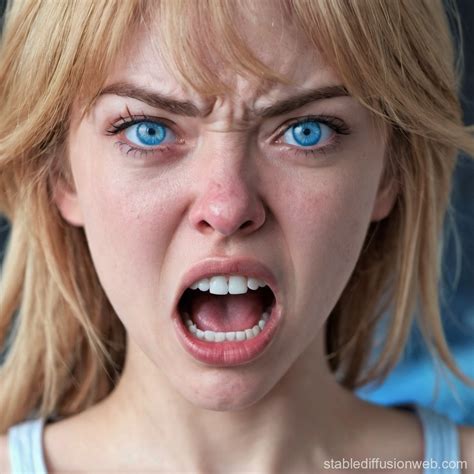 Angry Anime Female Face Portrait | Stable Diffusion Online