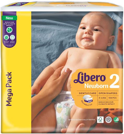 LIBERO NEWBORN Пелени 2-ка (3-6 кг) 104 бр. Mega pack - Babykids.bg