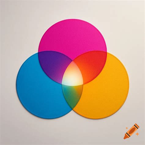 Three overlapping translucent circles in magenta, blue, and yellow ...